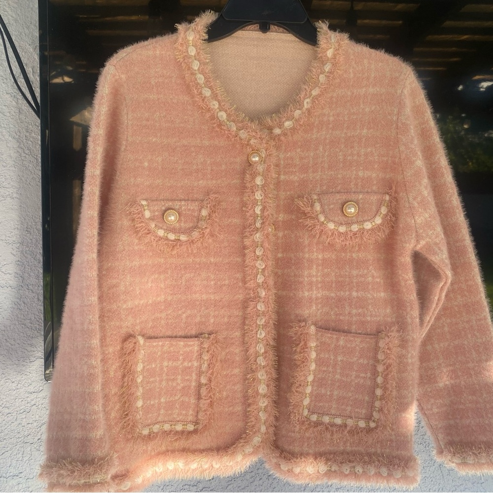 Blush Pink and Cram Cardigan NWOT SZ M